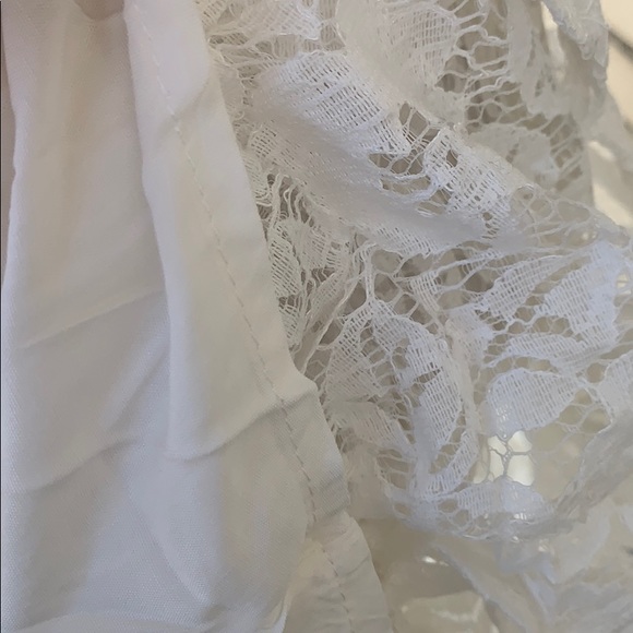 WHITE LINED LACE DETAILED MIDI SKIRT - Picture 8 of 9